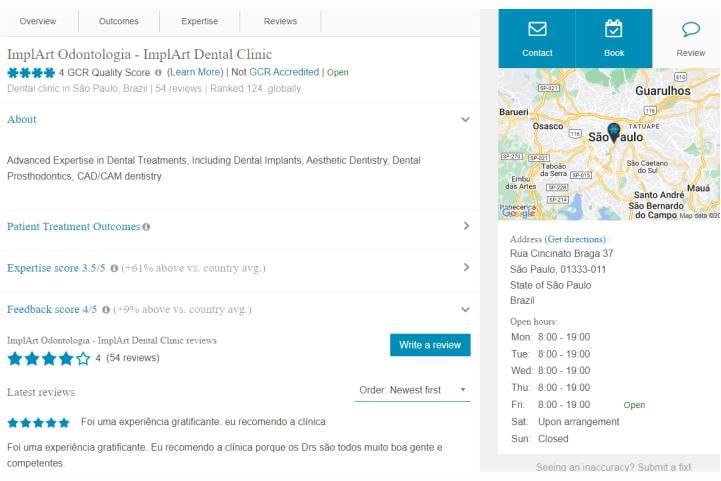 mapa-clinica-implart-melhor-clinica-odontologica A ImplArt é a melhor clínica odontológica do Brasil, segundo o GCR